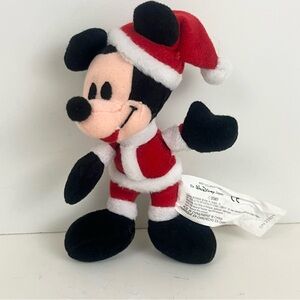 Mickey Mouse Miniature Santa Outfit Stuffed And PVC Pellets Toy
